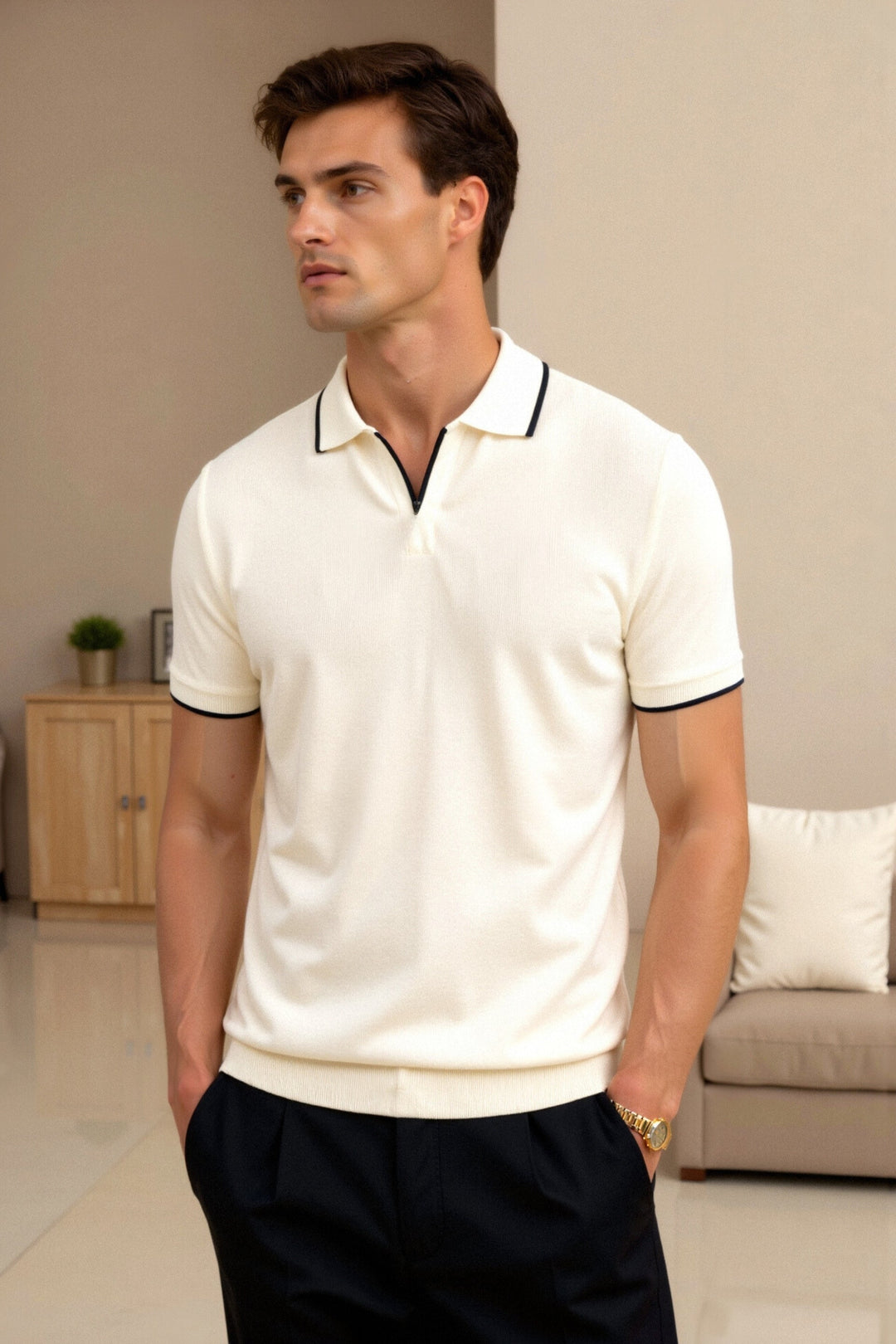 Tyler | Men's Casual Trim Short Sleeve Polo Shirt
