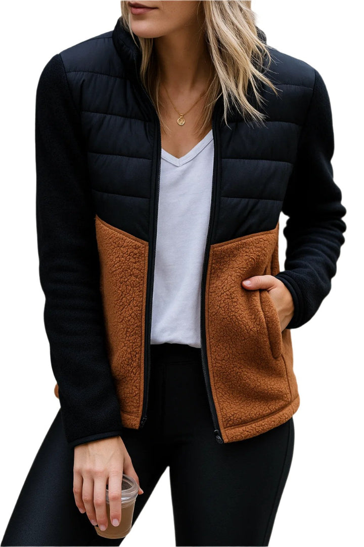 Women's Lightweight Puffer Jacket, Fleece-Lined Autumn Coat