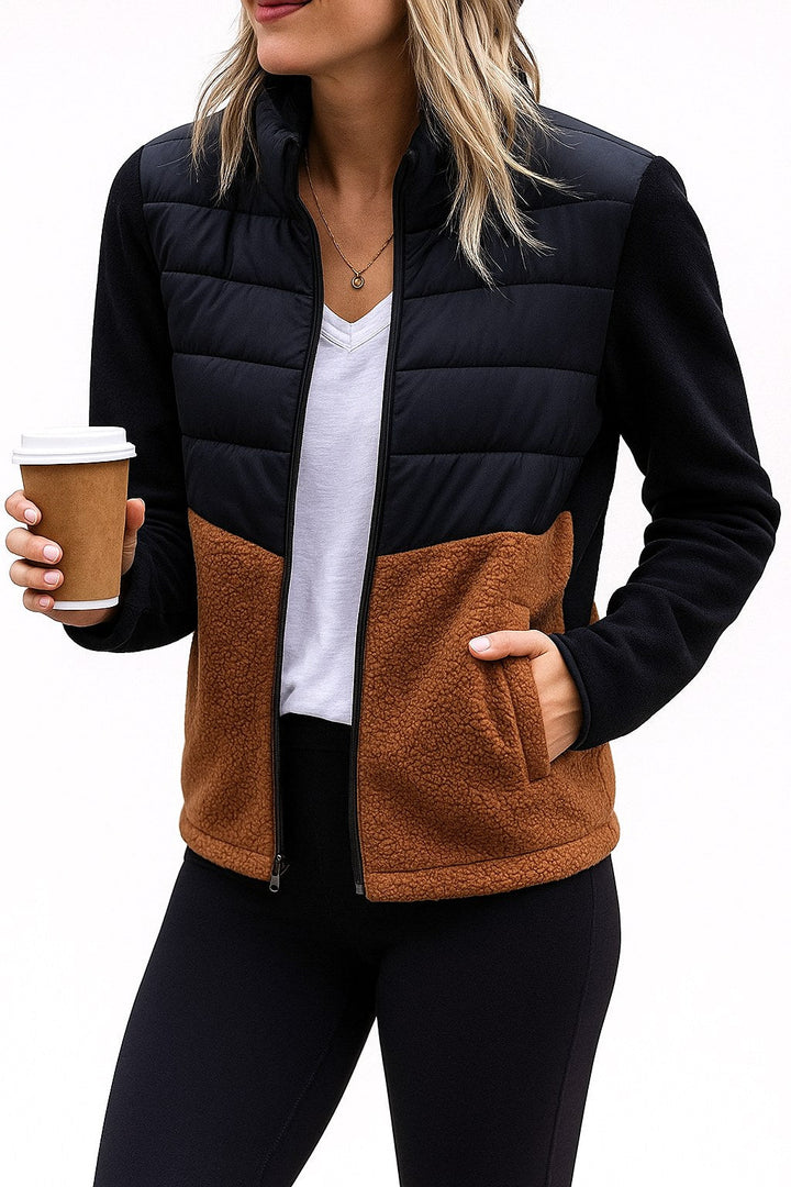 Women's Lightweight Puffer Jacket, Fleece-Lined Autumn Coat