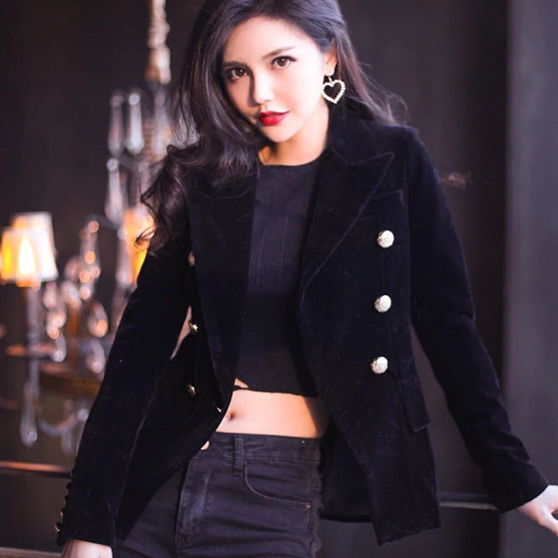 Julian | Women's Elegant Cozy Velvet Blazer-Metro Lane Plaza
