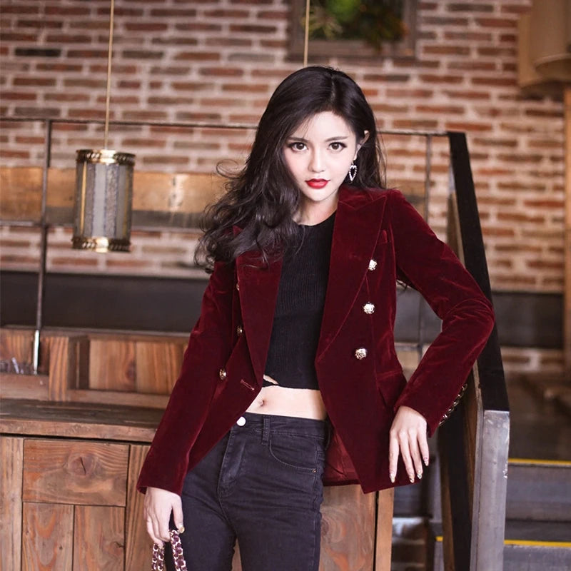 Julian | Women's Elegant Cozy Velvet Blazer-Metro Lane Plaza