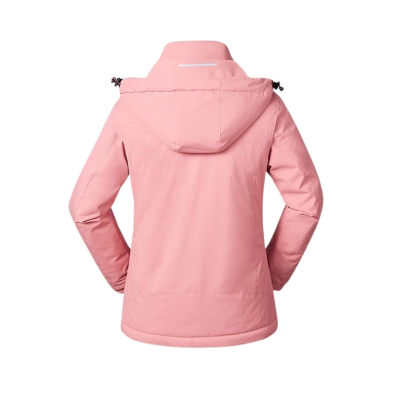 Chaqueta térmica con capucha para mujer, con alimentación USB y temperatura ajustable