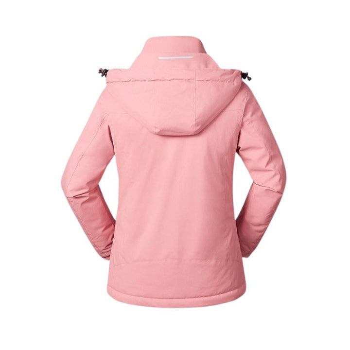 Chaqueta térmica con capucha para mujer, con alimentación USB y temperatura ajustable