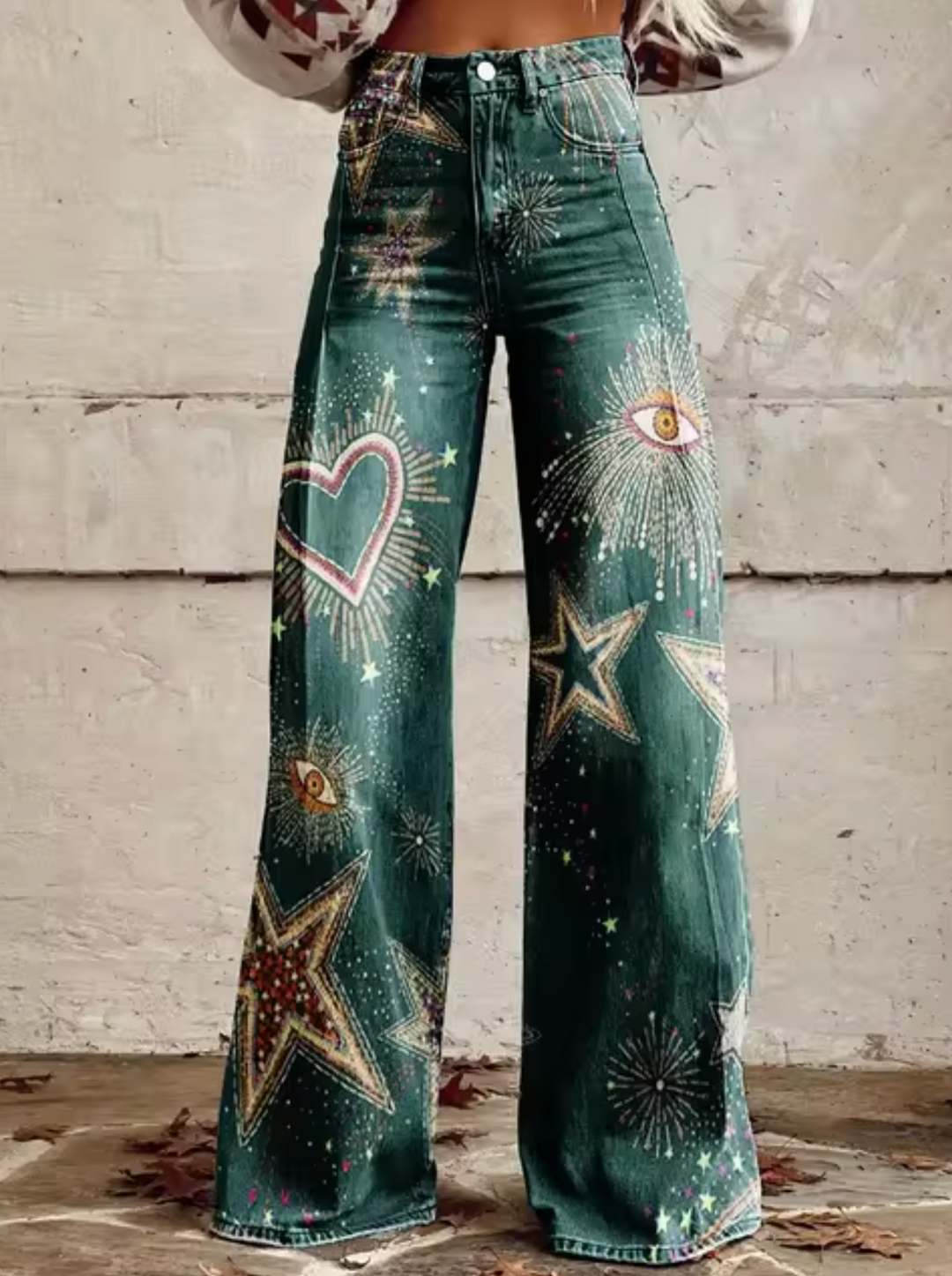 Vina | Women's Stylish High-Waisted Pants with Unique Prints-Metro Lane Plaza