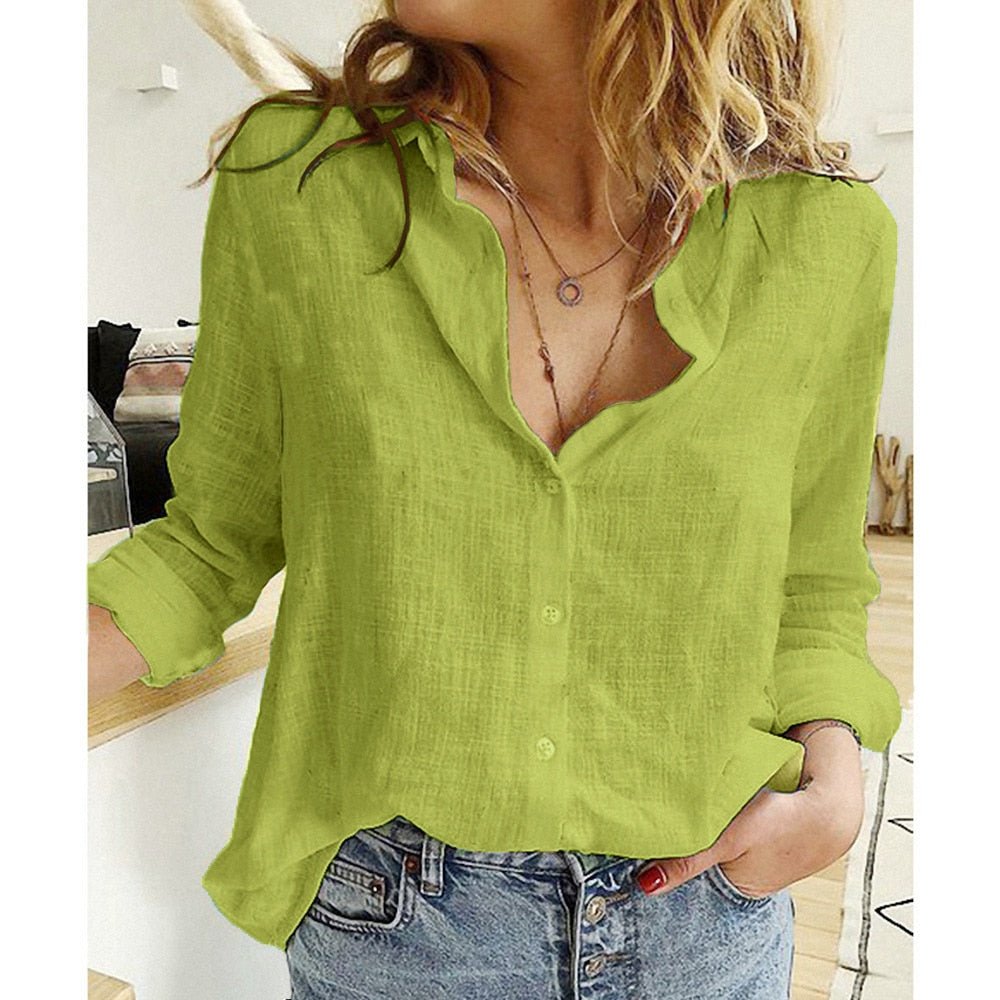 Sofia | Women's Stylish Linen Blouse-Metro Lane Plaza