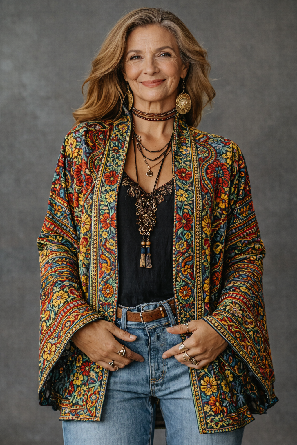 Women's Stylish Velvet-Touch Bohemian Cardigan