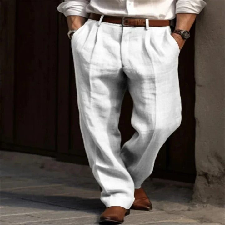Men's Stylish Linen Trousers-Metro Lane Plaza