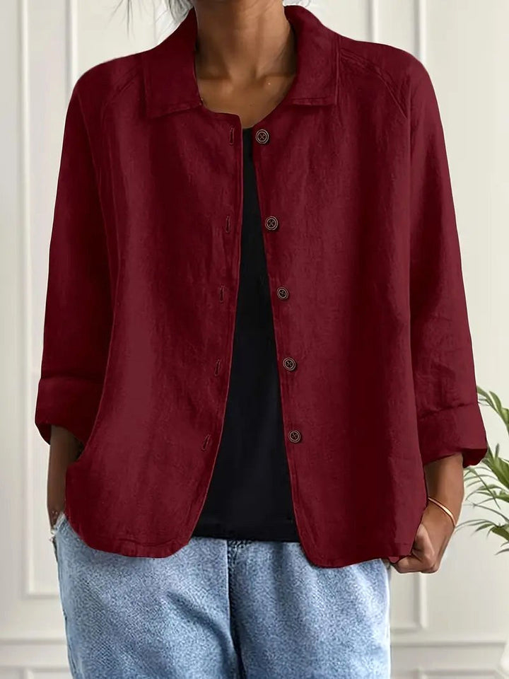 Lichtgewicht casual damesjack met knoopsluiting aan de voorkant