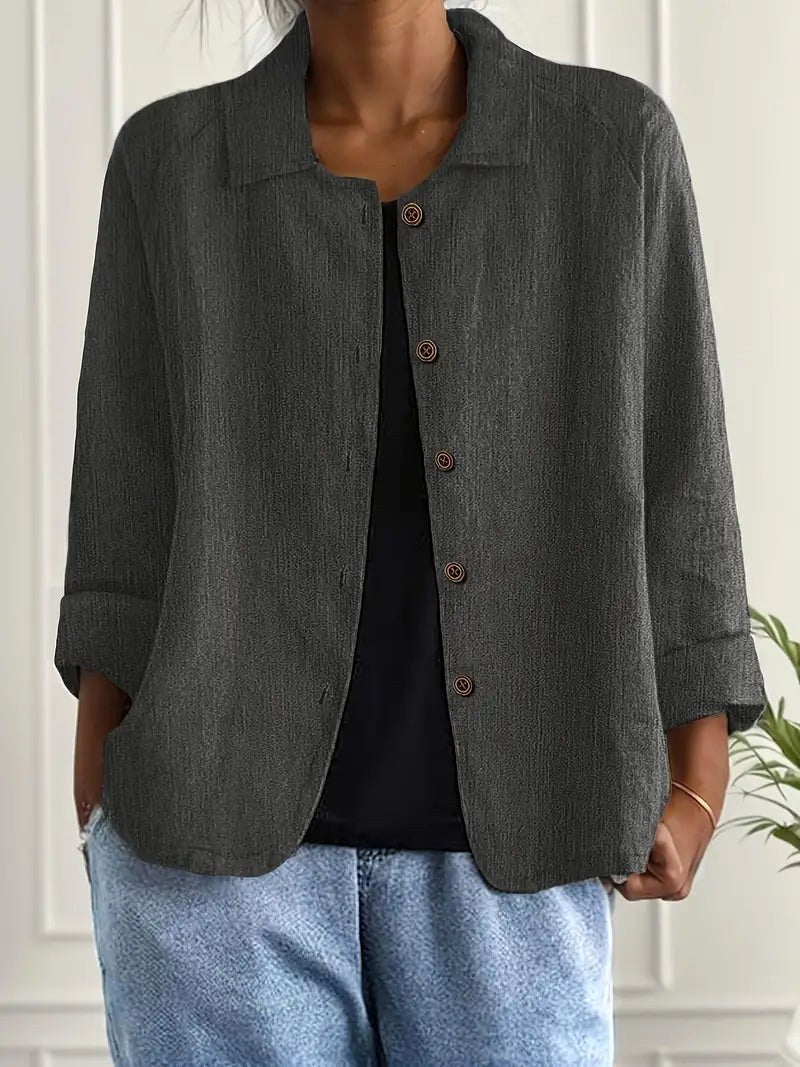Lichtgewicht casual damesjack met knoopsluiting aan de voorkant