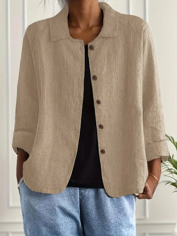 Lichtgewicht casual damesjack met knoopsluiting aan de voorkant