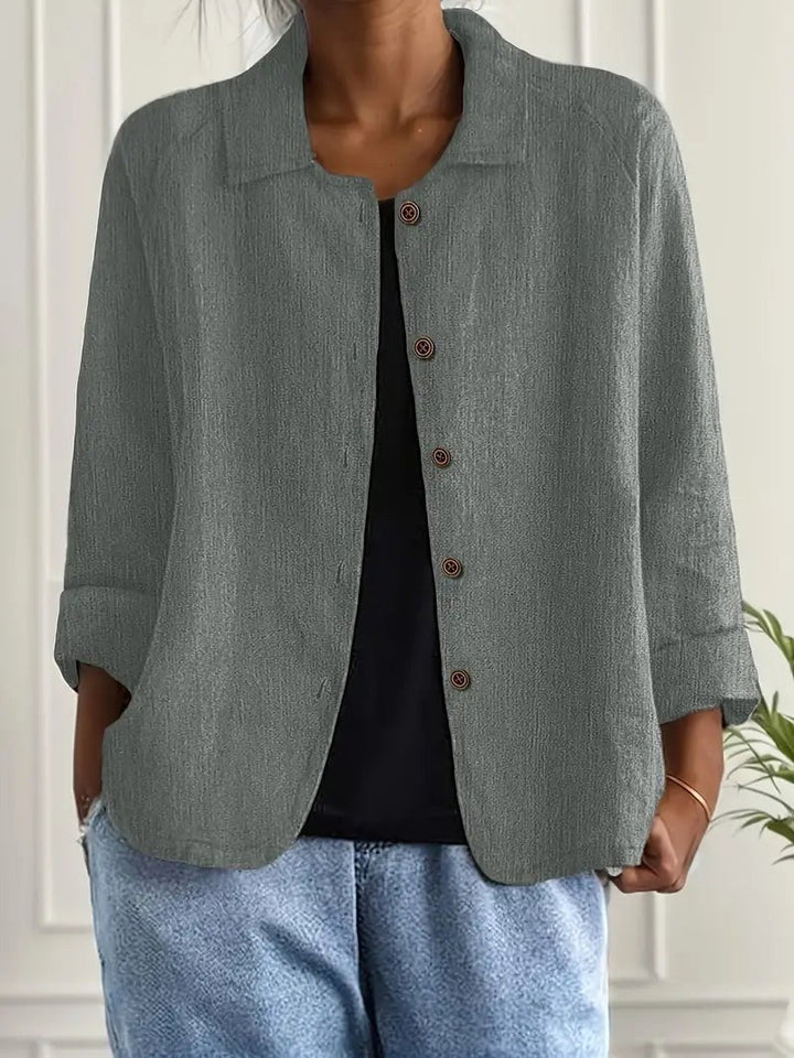 Lichtgewicht casual damesjack met knoopsluiting aan de voorkant
