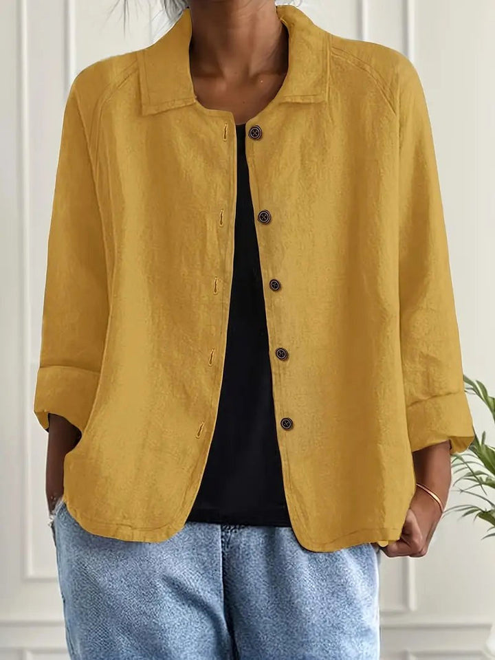 Lichtgewicht casual damesjack met knoopsluiting aan de voorkant