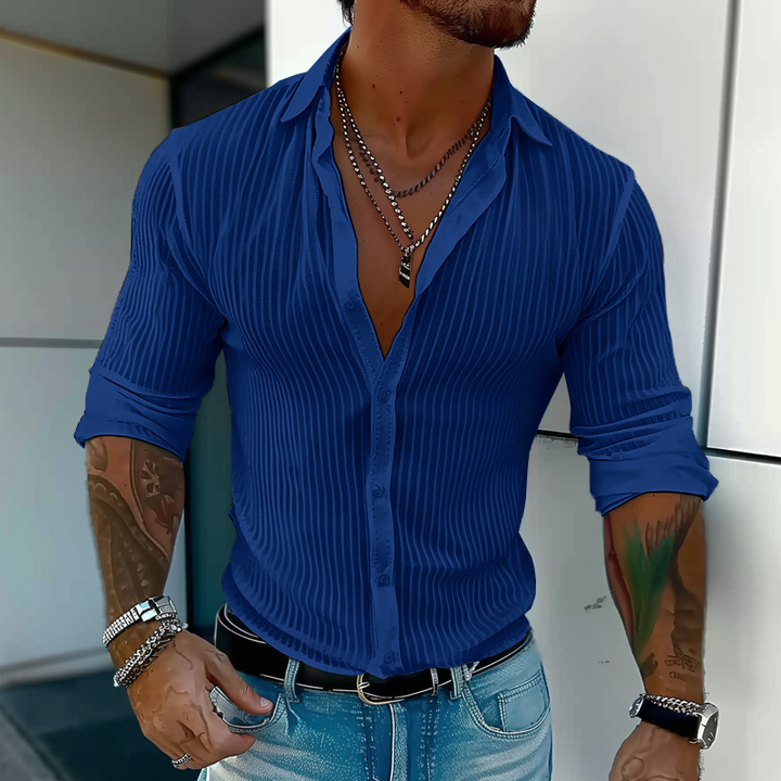 Men's Slim Fit Button-Down Dress Shirt