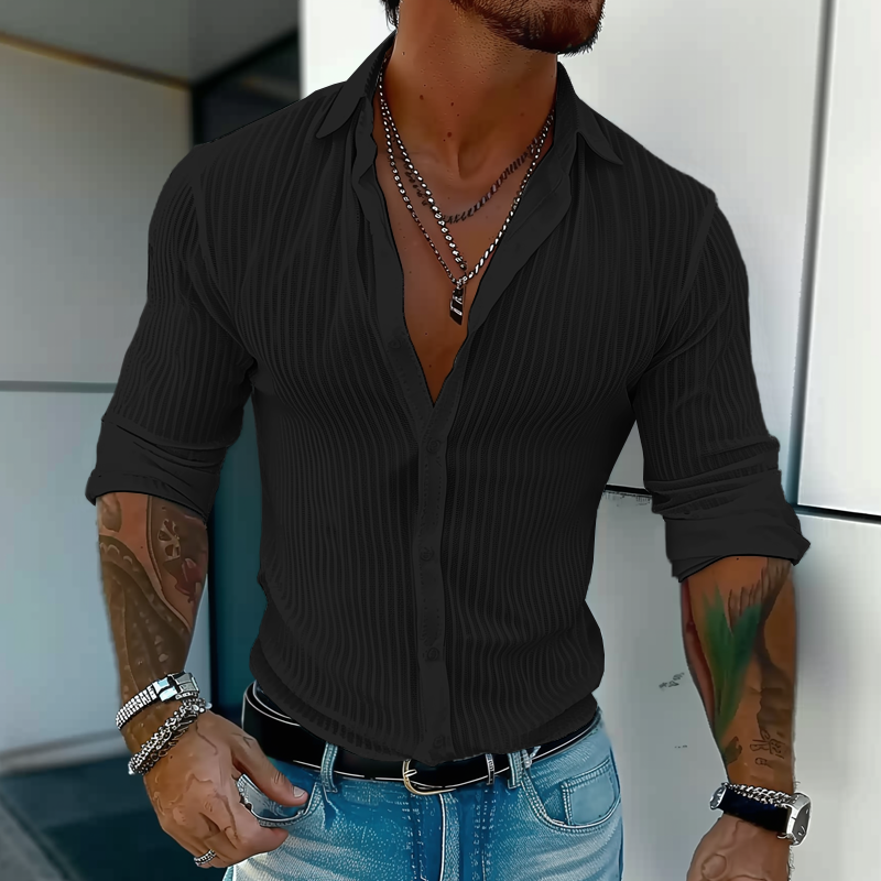 Men's Slim Fit Button-Down Dress Shirt