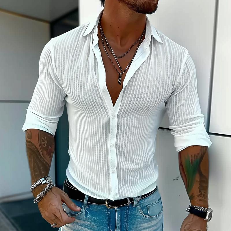 Men's Slim Fit Button-Down Dress Shirt