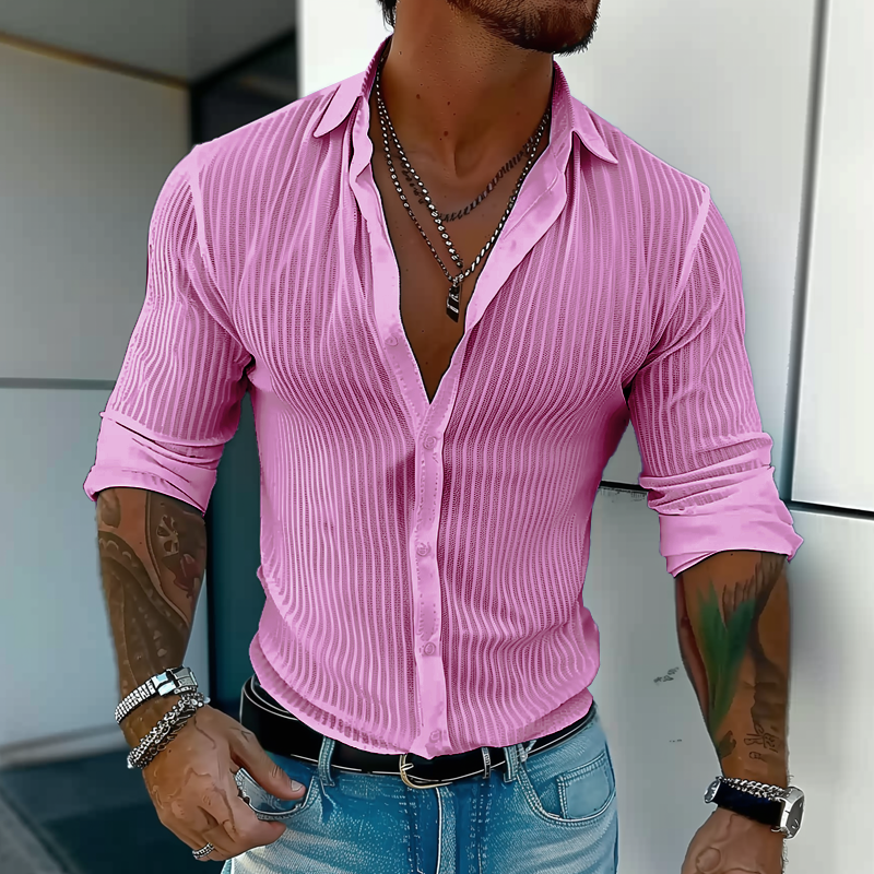 Men's Slim Fit Button-Down Dress Shirt
