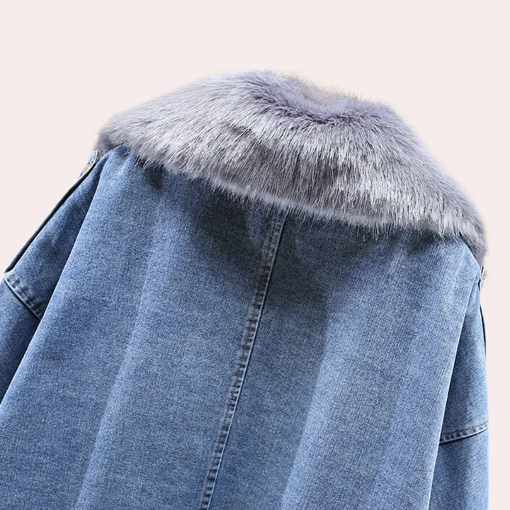 Luxe Denim | Women's Winter Coat with Faux Fur and Modern Fit-Metro Lane Plaza