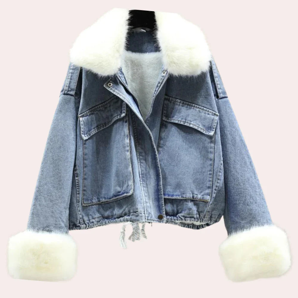 Luxe Denim | Women's Winter Coat with Faux Fur and Modern Fit-Metro Lane Plaza