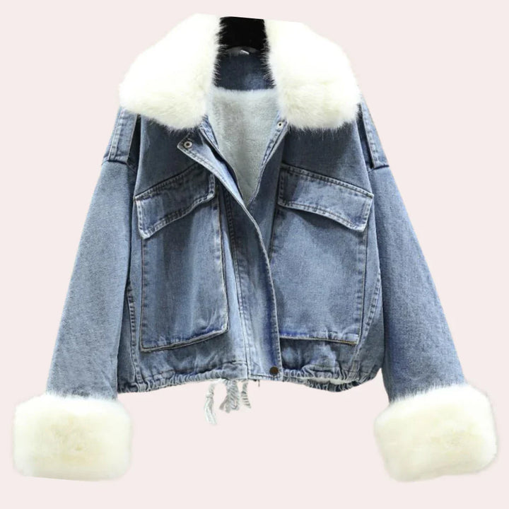 Luxe Denim | Women's Winter Coat with Faux Fur and Modern Fit-Metro Lane Plaza