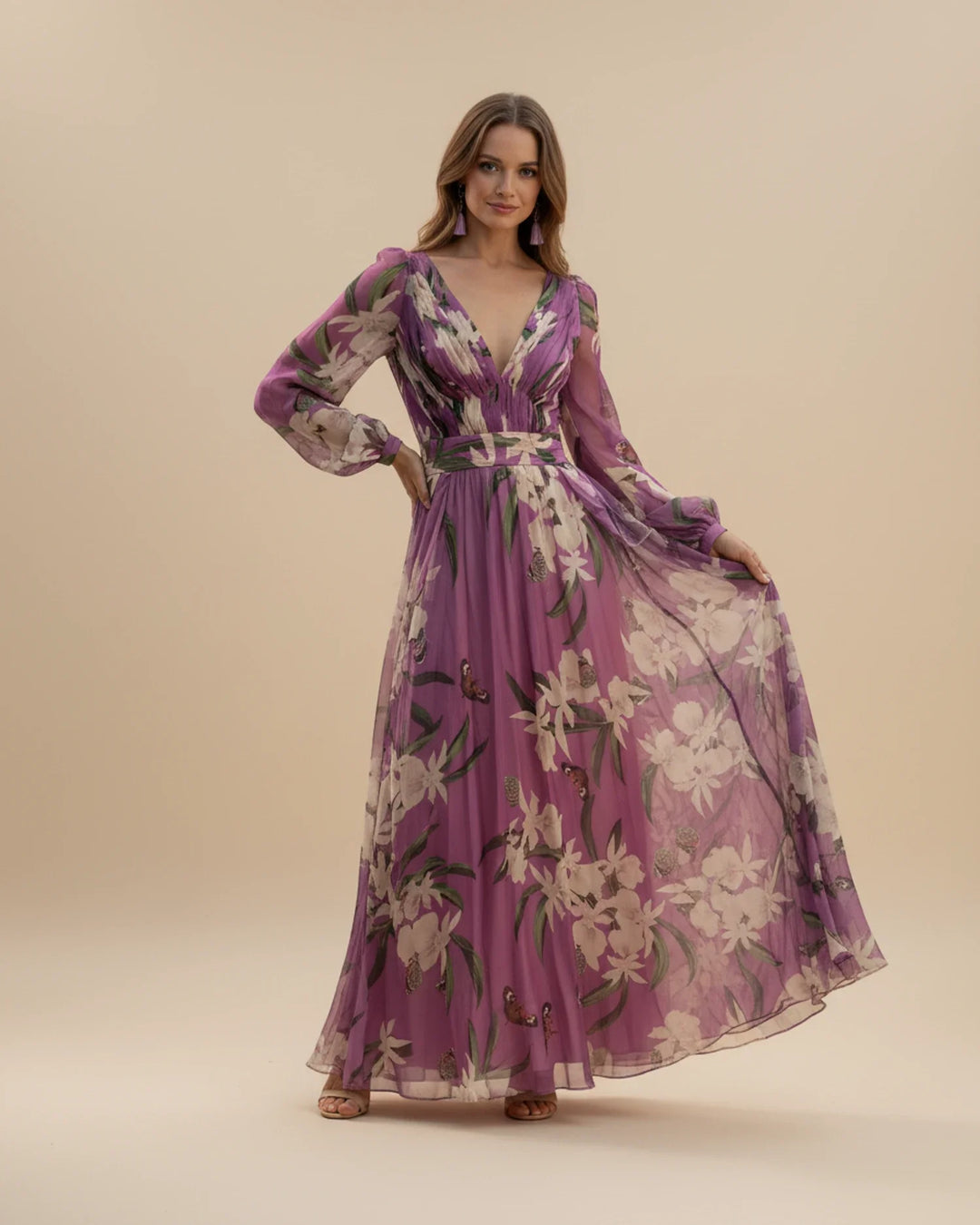 Summer Maxi Dress | Women's Long Sleeve Fashion Dress-Metro Lane Plaza
