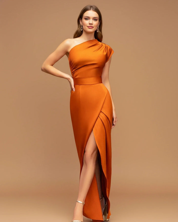 Elegant Women's Slit Wrap Maxi Dress for Stylish Occasions-Metro Lane Plaza