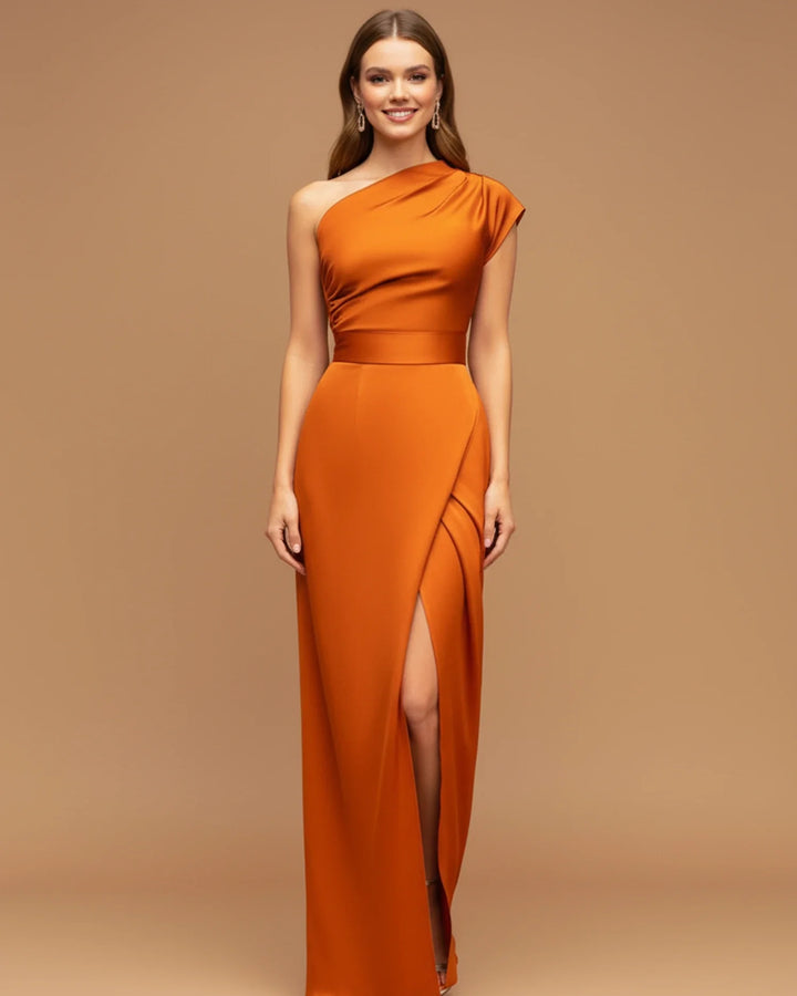Elegant Women's Slit Wrap Maxi Dress for Stylish Occasions-Metro Lane Plaza