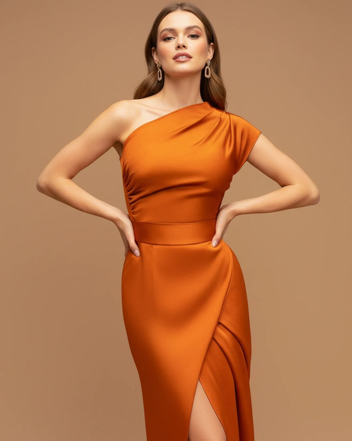 Elegant Women's Slit Wrap Maxi Dress for Stylish Occasions-Metro Lane Plaza