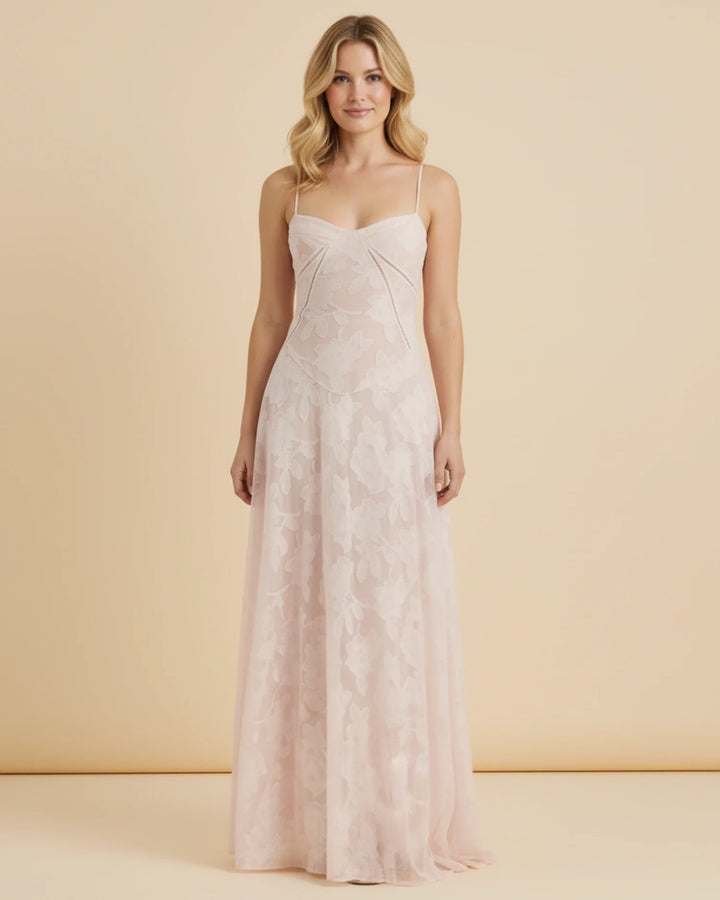Elegant Women's Spaghetti Strap A-Line Maxi Dress-Metro Lane Plaza