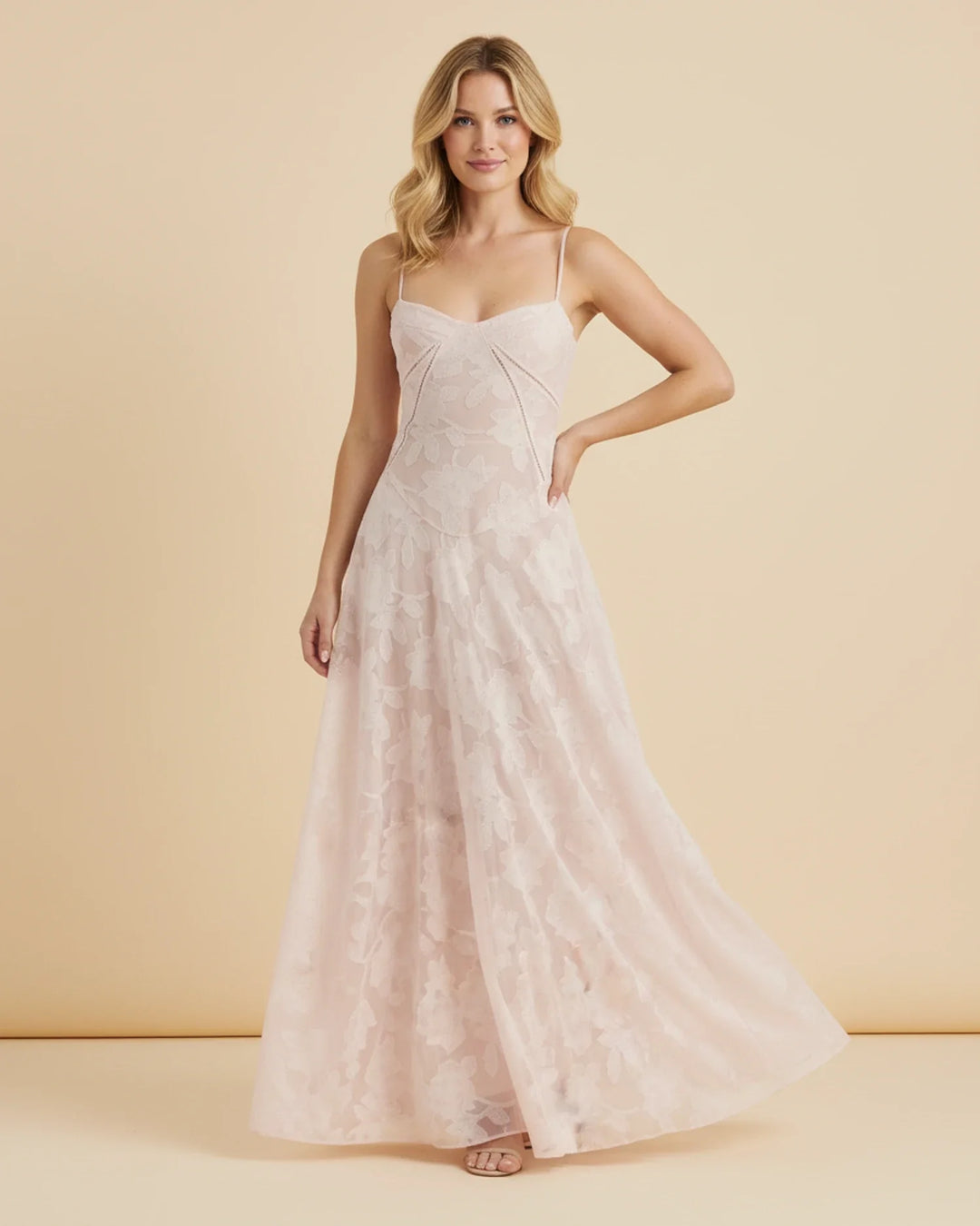 Elegant Women's Spaghetti Strap A-Line Maxi Dress-Metro Lane Plaza
