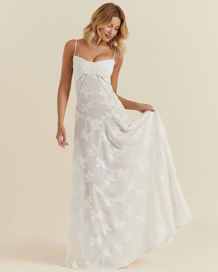 Elegant Women's Spaghetti Strap A-Line Maxi Dress-Metro Lane Plaza