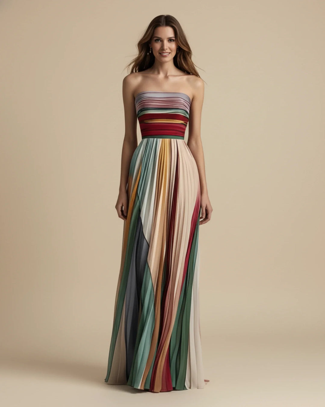 Elegant Strapless Evening Maxi Dress for Women-Metro Lane Plaza