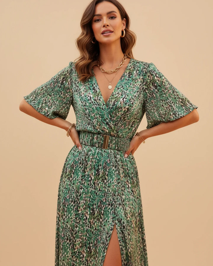 Summer Maxi Dress | Women's V-Neck Style-Metro Lane Plaza