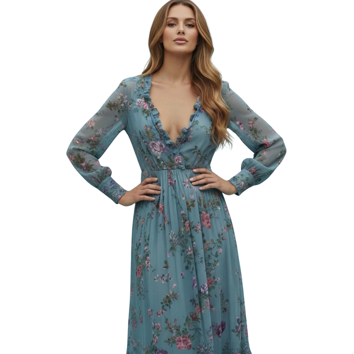Boho Maxi Dress for Women | Embroidered Style-Metro Lane Plaza