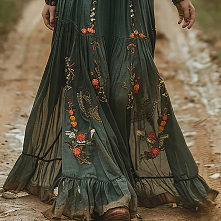 Boho Maxi Dress for Women | Embroidered Style-Metro Lane Plaza