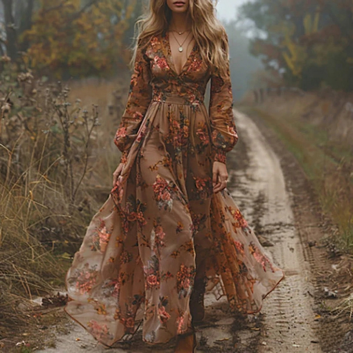 Boho Maxi Dress for Women | Embroidered Style-Metro Lane Plaza