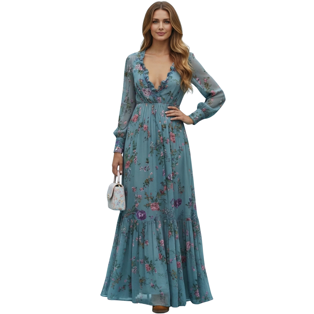 Boho Maxi Dress for Women | Embroidered Style-Metro Lane Plaza