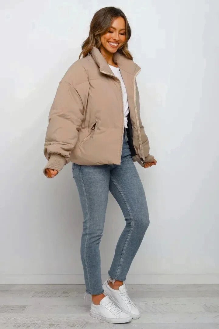 Kurze gesteppte Damen-Pufferjacke