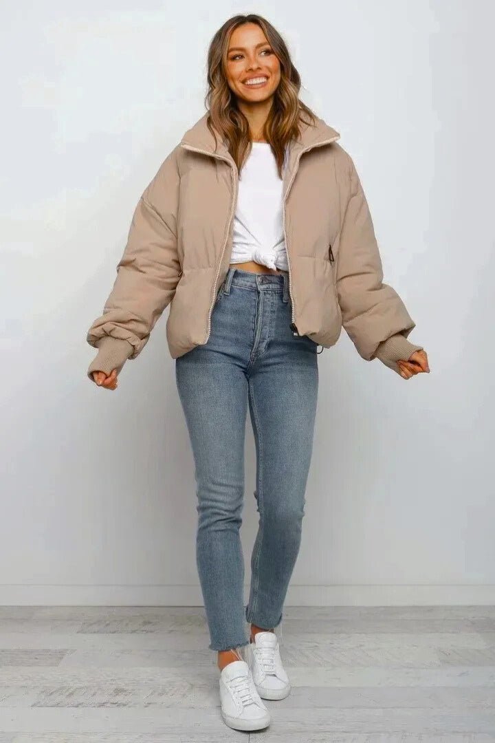 Kurze gesteppte Damen-Pufferjacke