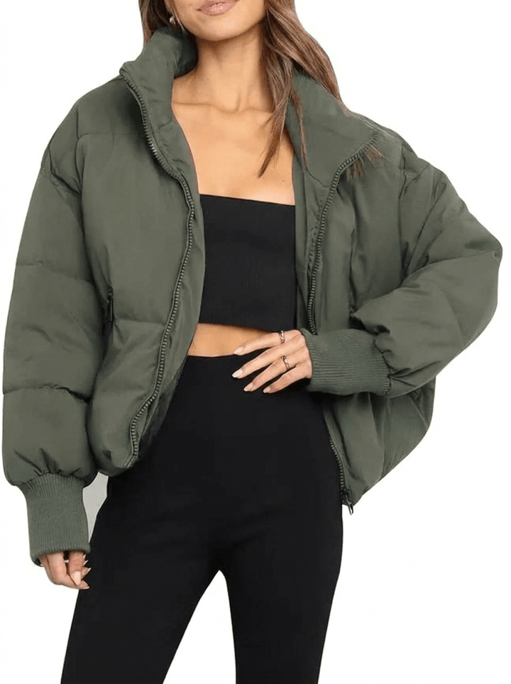 Kurze gesteppte Damen-Pufferjacke