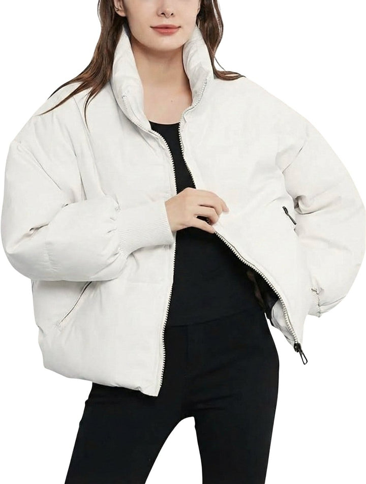 Kurze gesteppte Damen-Pufferjacke