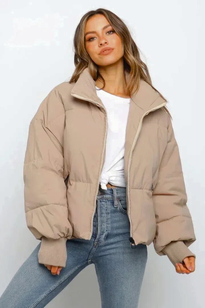 Kurze gesteppte Damen-Pufferjacke