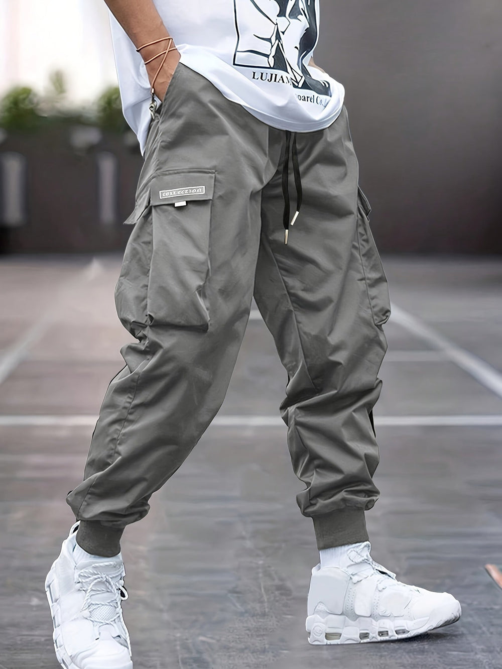 Wyatt | Men's Casual Drawstring Cargo Pants-Metro Lane Plaza