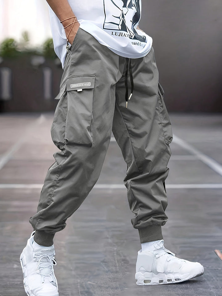 Wyatt | Men's Casual Drawstring Cargo Pants-Metro Lane Plaza