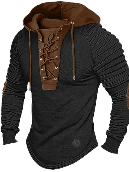 Maglione da uomo con cappuccio in maglia