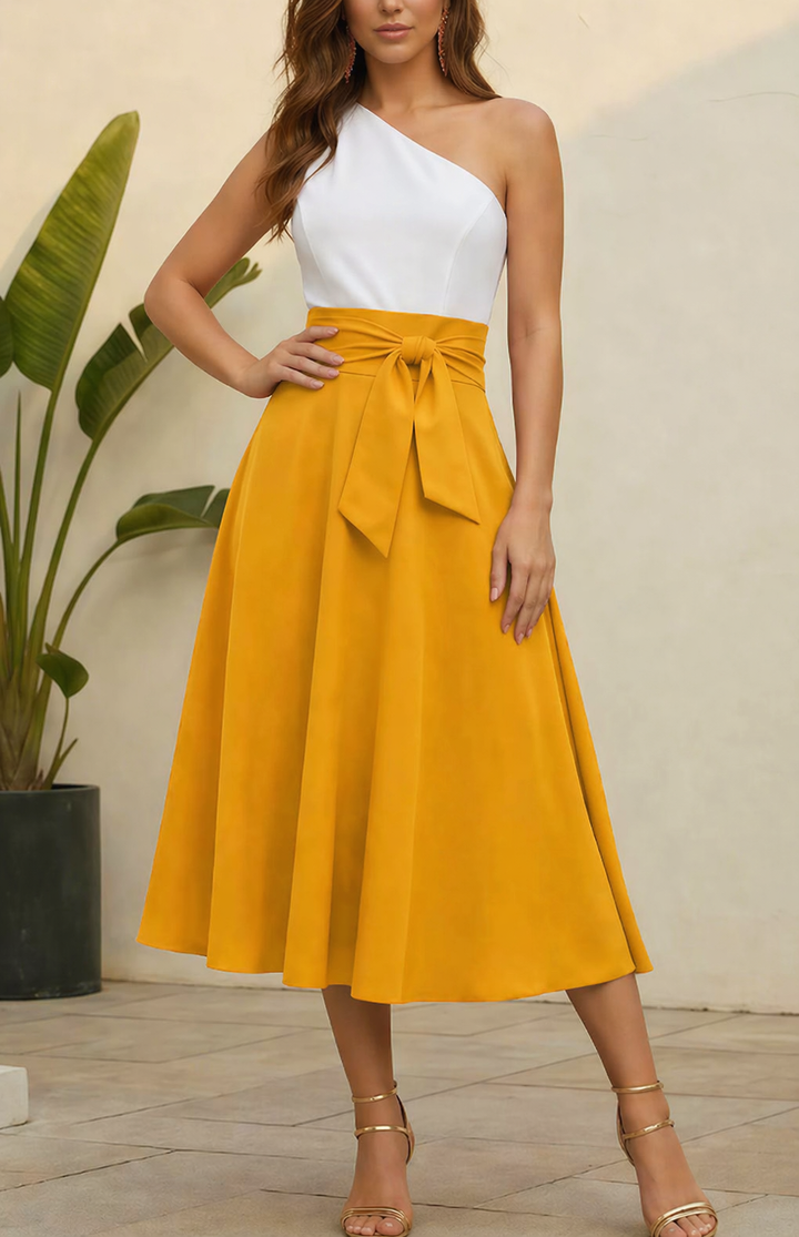 Women's Maxi Skirt – Flowing A-Line, Adjustable Waistband, Pockets-Metro Lane Plaza
