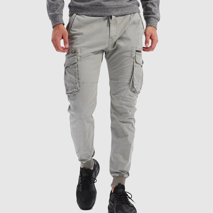 Zachary | Men's Slim-Fit Cargo Jogger Trousers-Metro Lane Plaza
