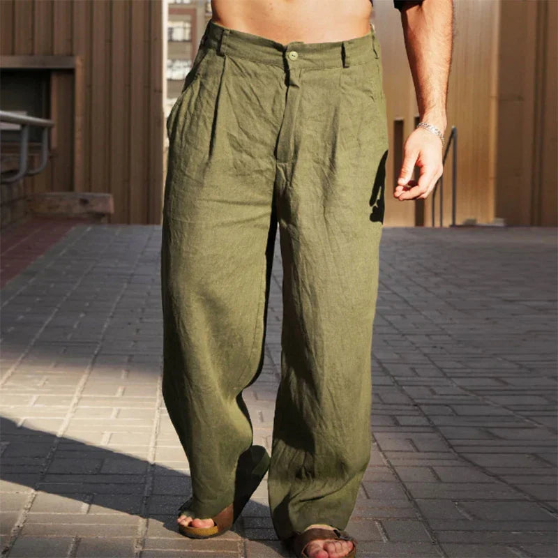 Zane | Men's Pleated Wide-Leg Trousers
