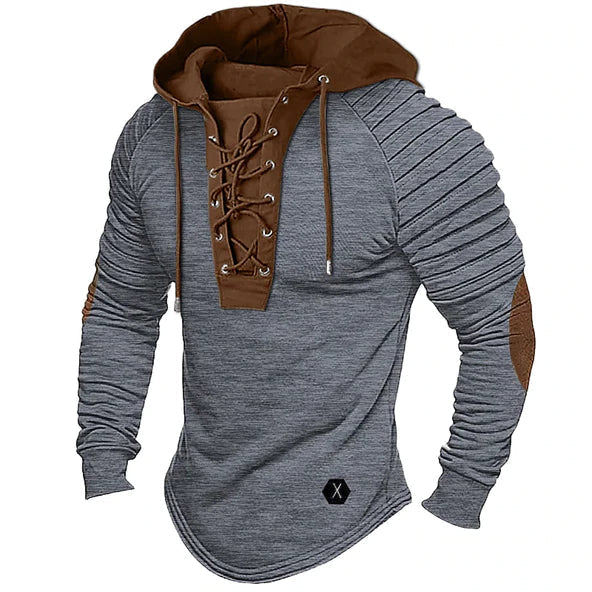 Maglione da uomo con cappuccio in maglia