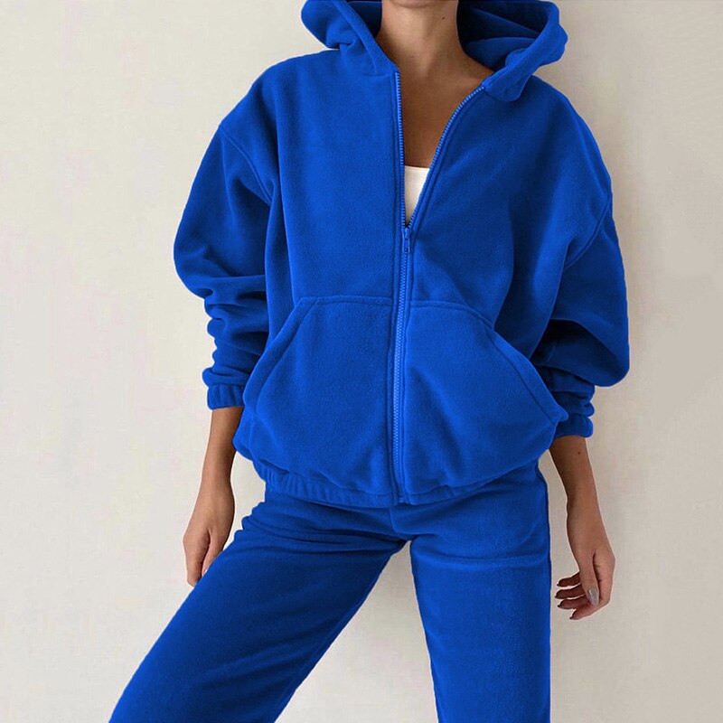 Zendy fleece suit for women | Cozy women's fleece loungewear set-Metro Lane Plaza