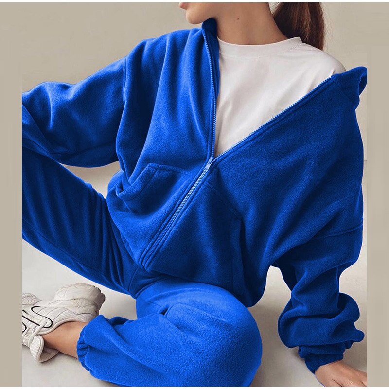 Zendy fleece suit for women | Cozy women's fleece loungewear set-Metro Lane Plaza